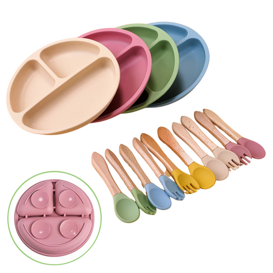 Cova Silicone Baby Feeding Set – Suction Bowl, Plate & Bib